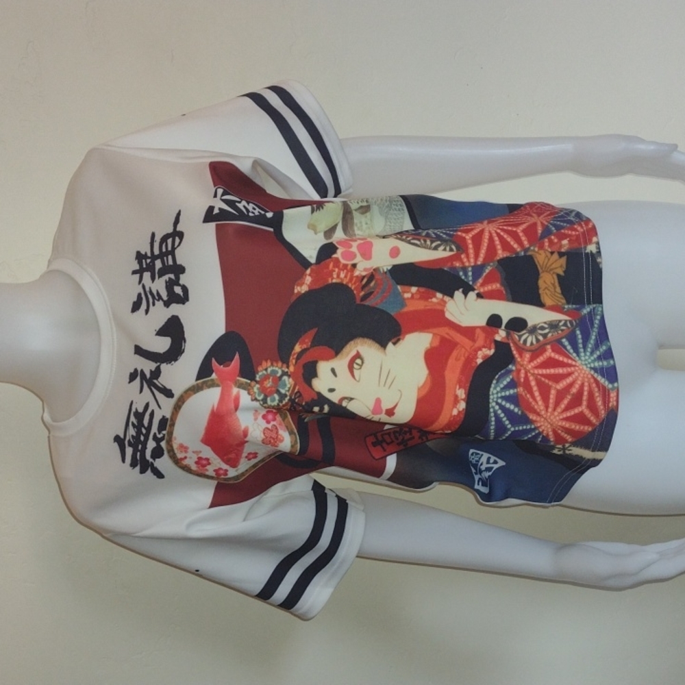 Harajuku geisha cat shirt